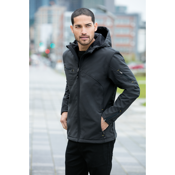 Port Authority® Textured Hooded Soft Shell Men's Jacket