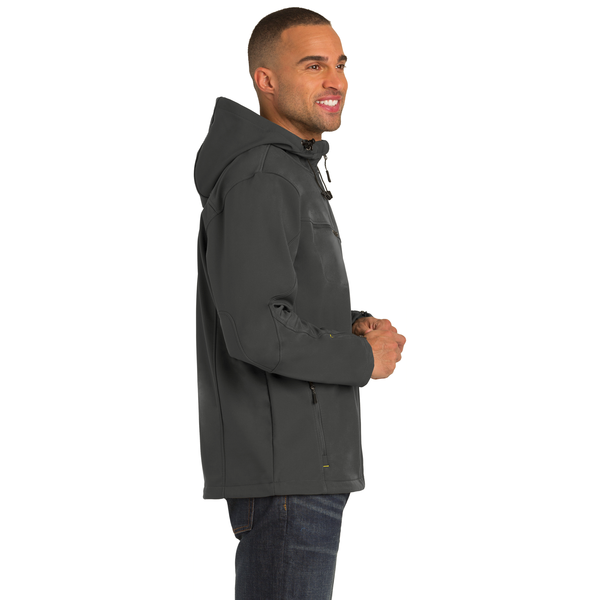 Port Authority® Textured Hooded Soft Shell Men's Jacket