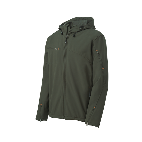 Port Authority® Textured Hooded Soft Shell Men's Jacket