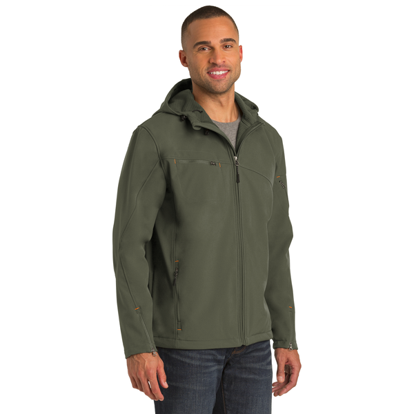 Port Authority® Textured Hooded Soft Shell Men's Jacket