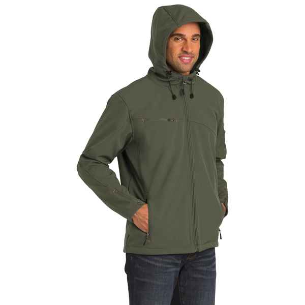 Port Authority® Textured Hooded Soft Shell Men's Jacket