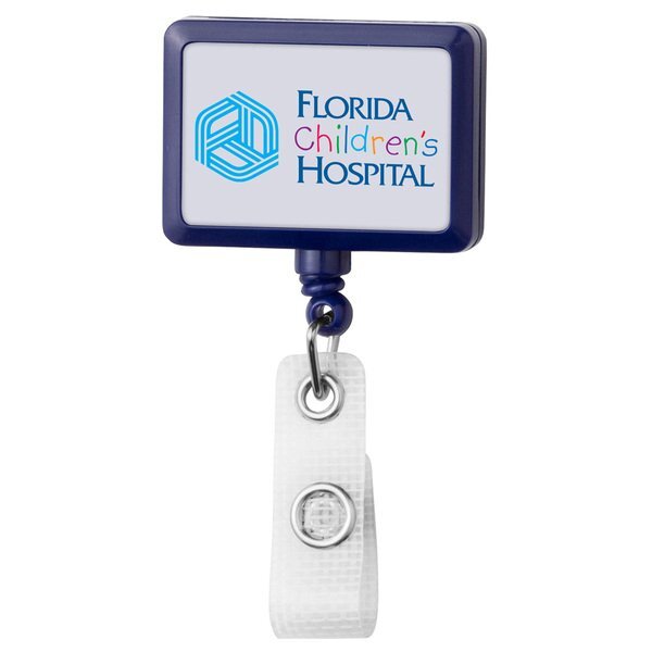 Jumbo Rectangle Retractable Badgeholder, Alligator Clip w/Antimicrobial Additive