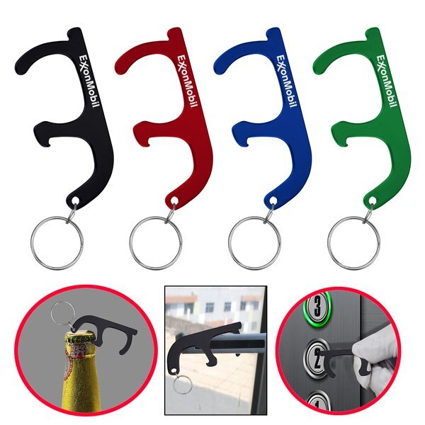 No-Touch Slim Aluminum Door Opener Tool w/ Bottle Opener