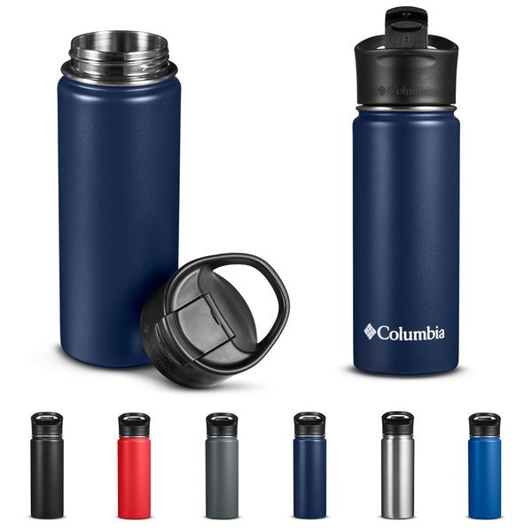 Columbia® Double-Wall Vacuum Bottle w/ Sip Thru Top, 18oz.