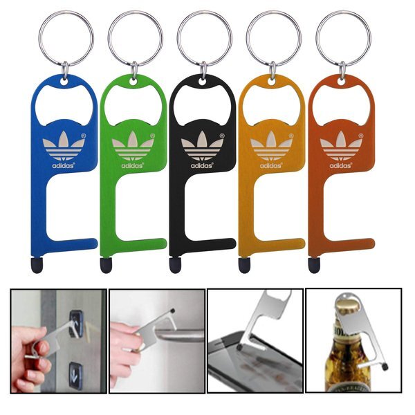 No-Touch Stainless Steel Door Opener Multi-Tool Key Chain