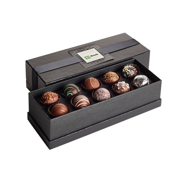After Dinner 10 Piece Belgian Chocolate Signature Truffle Box w/ Buckle