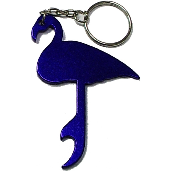 Flamingo Aluminum Bottle Opener Key Chain