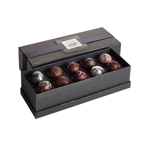 Dark Delights 10 Piece Belgian Chocolate Signature Truffle Box w/ Buckle