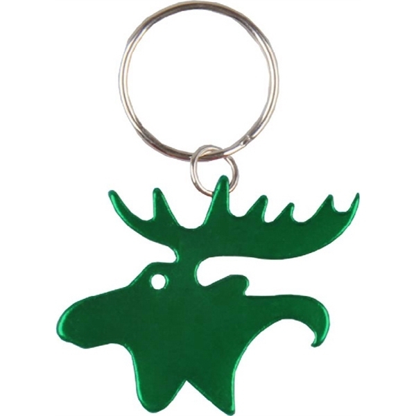 Moose Aluminum Bottle Opener Key Chain