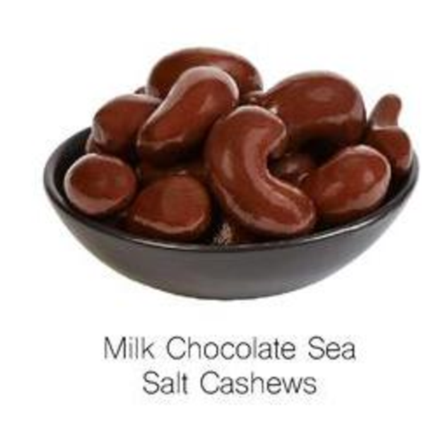 Elite Treats Milk Chocolate Sea Salt Cashews w/ Sleeve Wrap