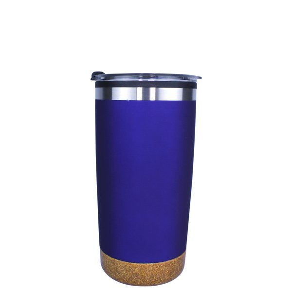 Halcyon® Cork Bottom Tumbler w/ Stainless Straw & Flip Top Lid, 20oz.