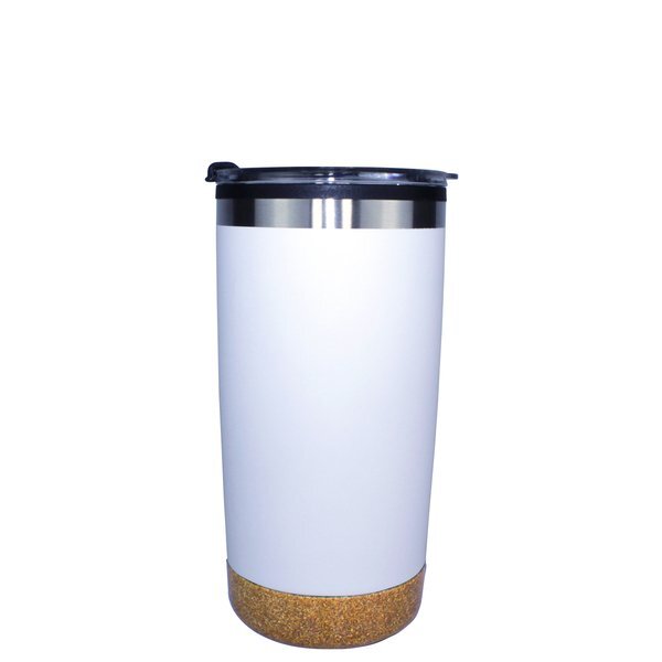 Halcyon® Cork Bottom Tumbler w/ Stainless Straw & Flip Top Lid, 20oz.