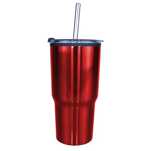 Ares Tumbler w/ Stainless Steel Straw & Flip Top Lid, 20oz.