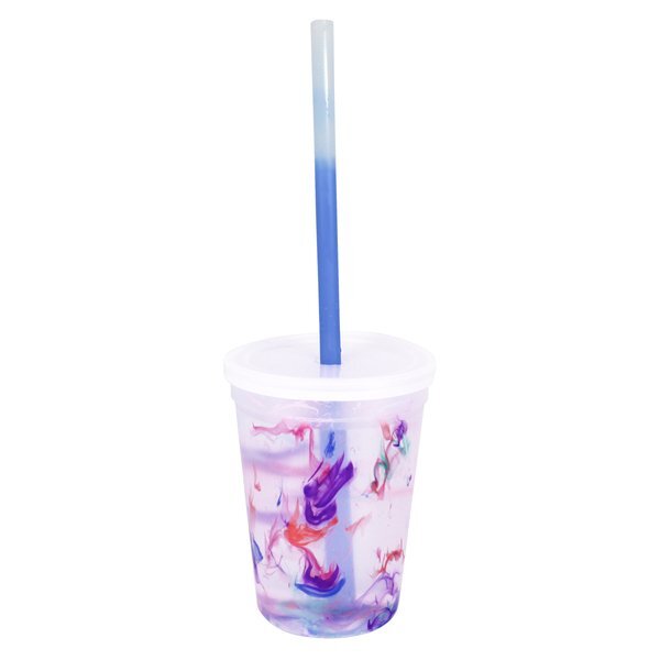 Rainbow Confetti Mood Stadium Cup, Straw & Lid Set, 12oz.