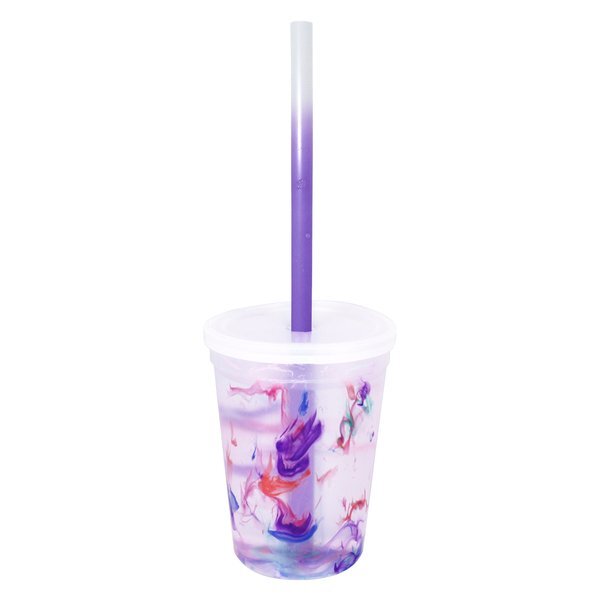 Rainbow Confetti Mood Stadium Cup, Straw & Lid Set, 12oz.