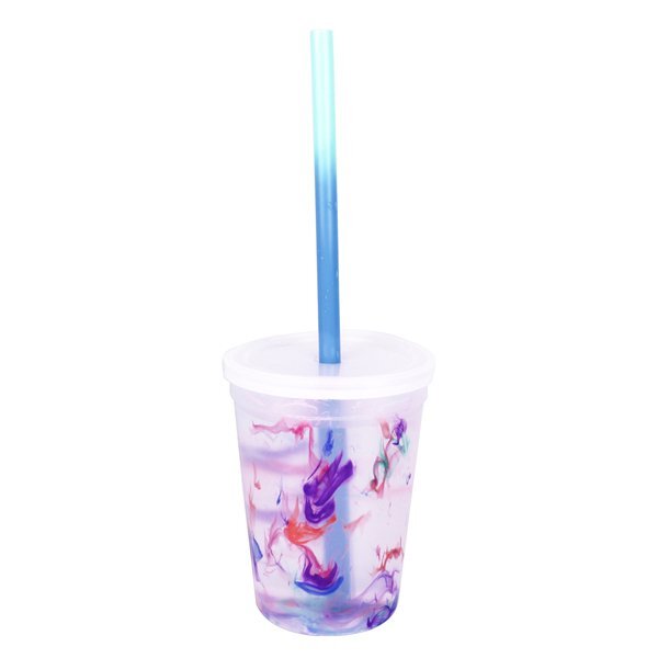 Rainbow Confetti Mood Stadium Cup, Straw & Lid Set, 12oz.