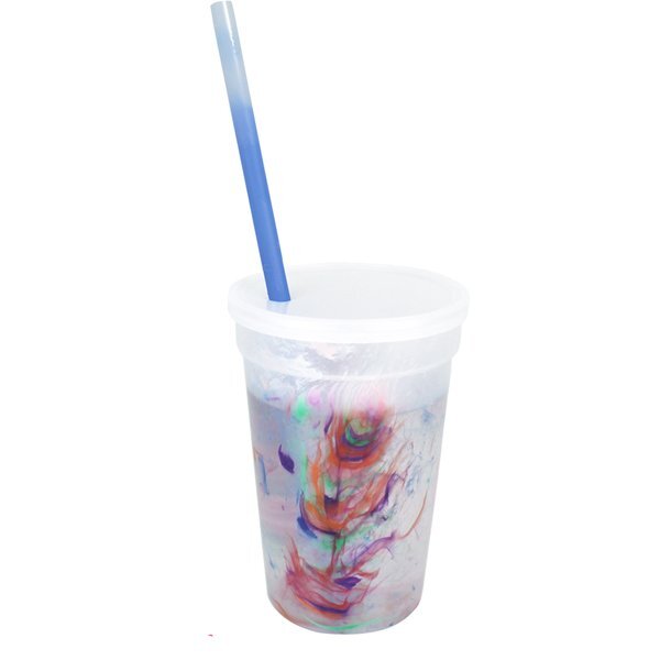 Rainbow Confetti Mood Stadium Cup, Straw & Lid Set, 17oz.