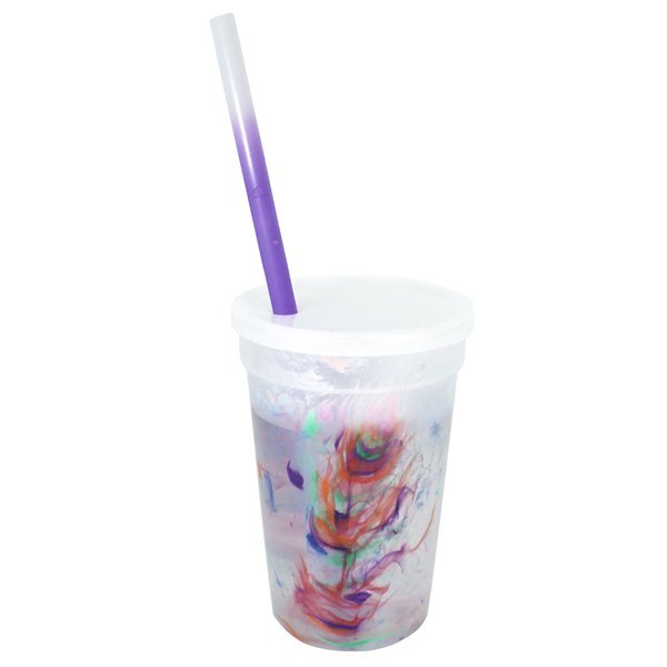 Rainbow Confetti Mood Stadium Cup, Straw & Lid Set, 17oz.