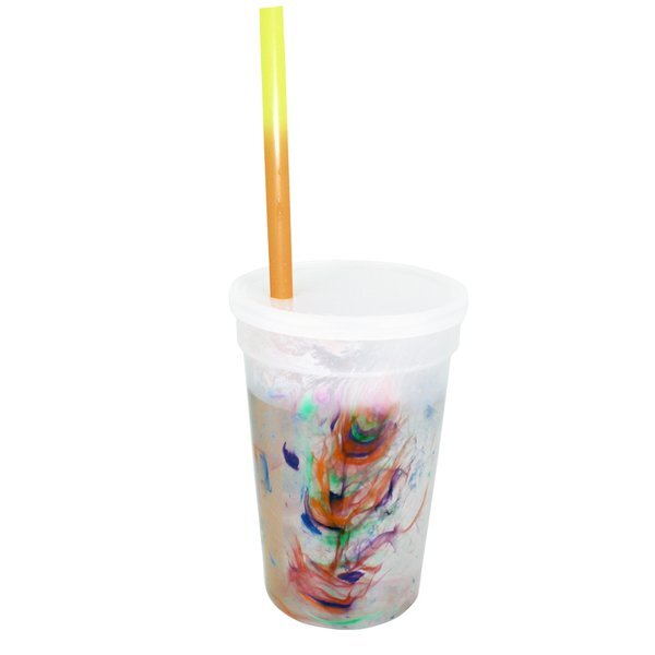 Rainbow Confetti Mood Stadium Cup, Straw & Lid Set, 17oz.