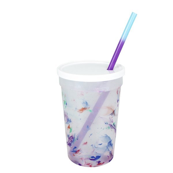 Rainbow Confetti Mood Stadium Cup, Straw & Lid Set, 22oz.