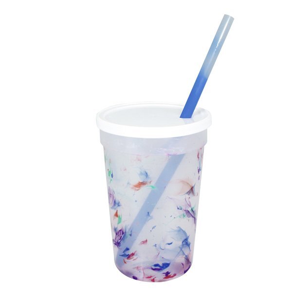 Rainbow Confetti Mood Stadium Cup, Straw & Lid Set, 22oz.