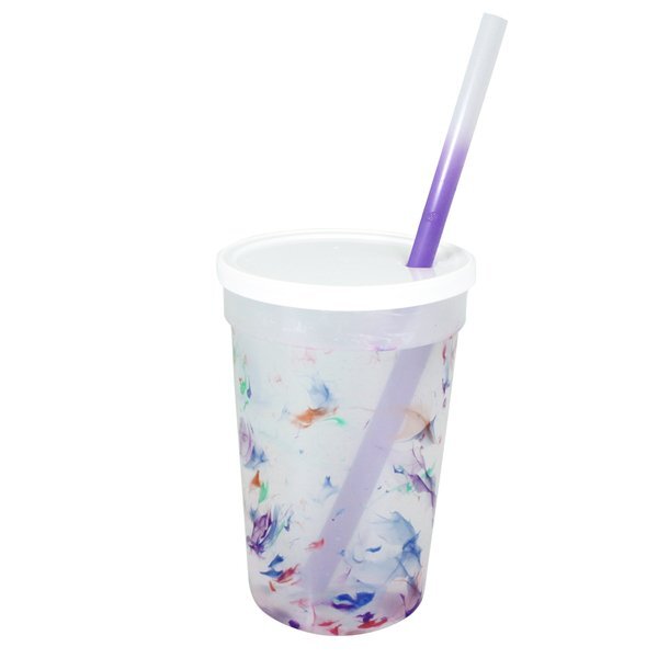 Rainbow Confetti Mood Stadium Cup, Straw & Lid Set, 22oz.