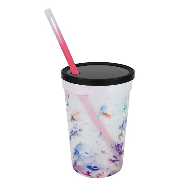 Rainbow Confetti Mood Stadium Cup, Straw & Lid Set, 22oz.
