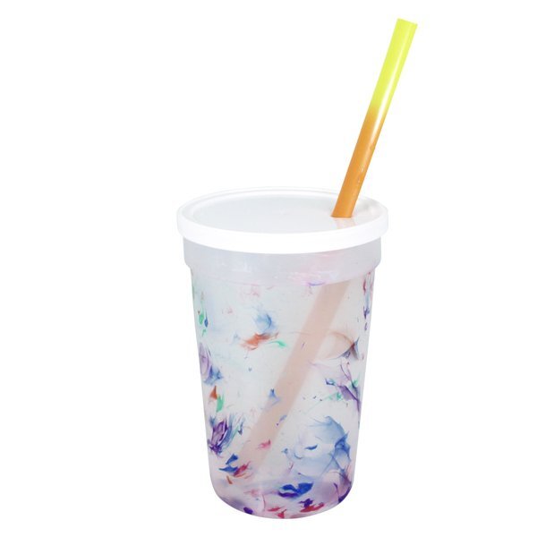 Rainbow Confetti Mood Stadium Cup, Straw & Lid Set, 22oz.