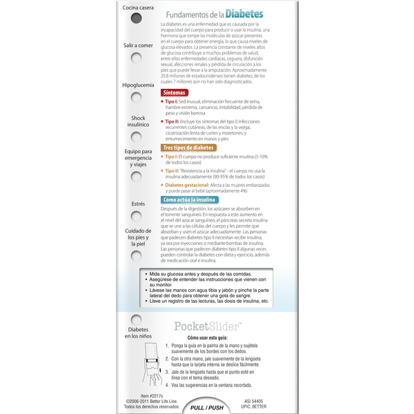 Staying Healthy with Diabetes Pocket Slider™ (Spanish Version)