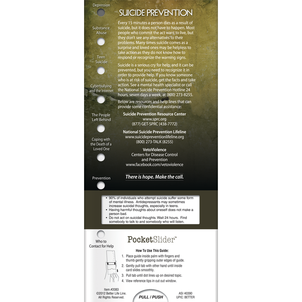 Suicide Prevention Pocket Slider™