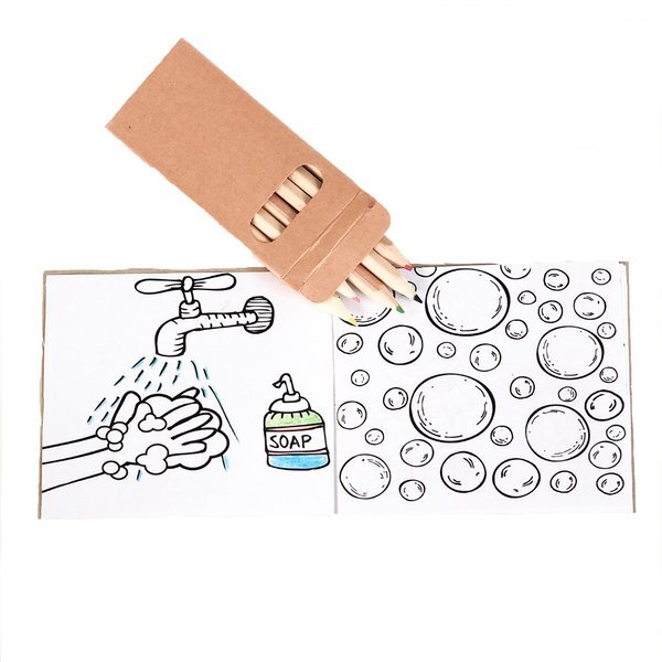 Germs Kids Coloring Book & 6 Color Pencil Set