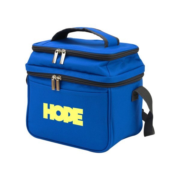 Dual Compartment 6-Can Polyester Cooler