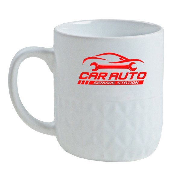 Facet Textured Ceramic Coffee Mug, 16oz.