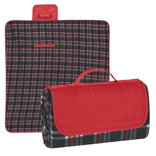 Roll-Up Plaid Picnic Blanket, 52" x 47"