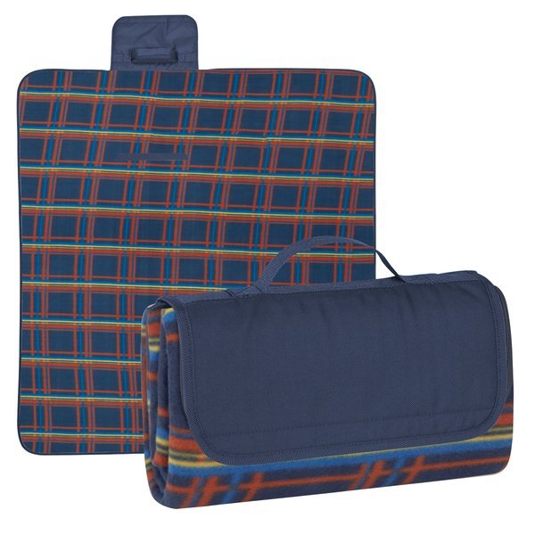 Roll-Up Plaid Picnic Blanket, 52" x 47"