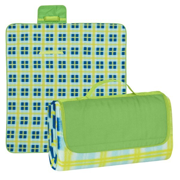 Roll-Up Plaid Picnic Blanket, 52" x 47"
