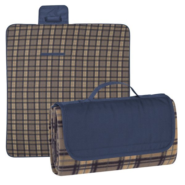 Roll-Up Plaid Picnic Blanket, 52" x 47"