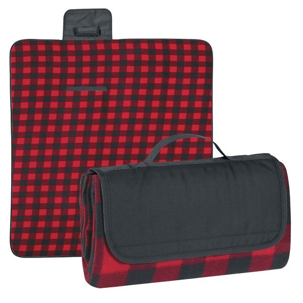 Roll-Up Plaid Picnic Blanket, 52" x 47"