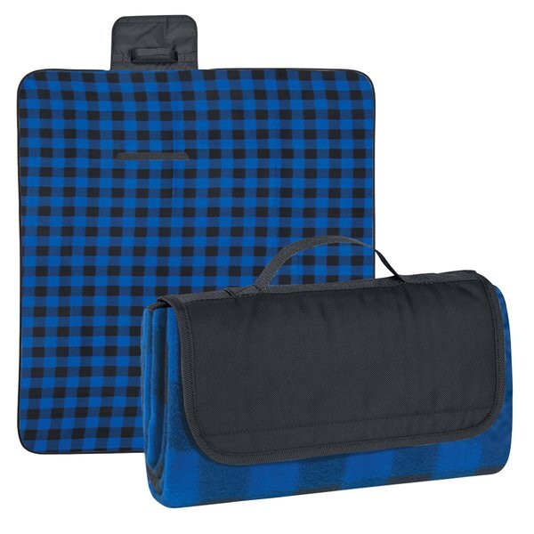 Roll-Up Plaid Picnic Blanket, 52" x 47"