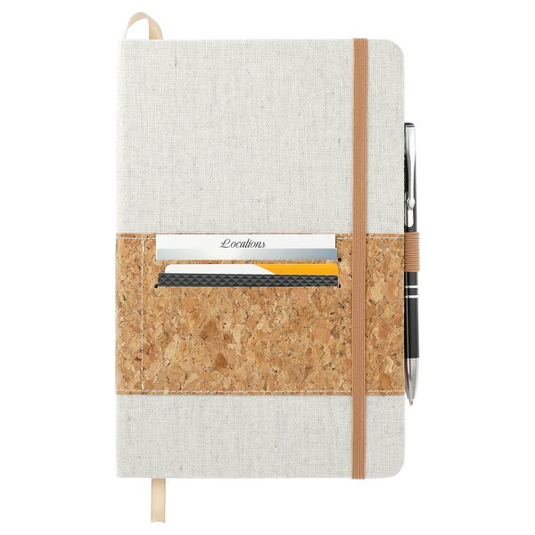 Recycled Cotton and Cork Bound Notebook, 5-1/2" x 8-1/2"