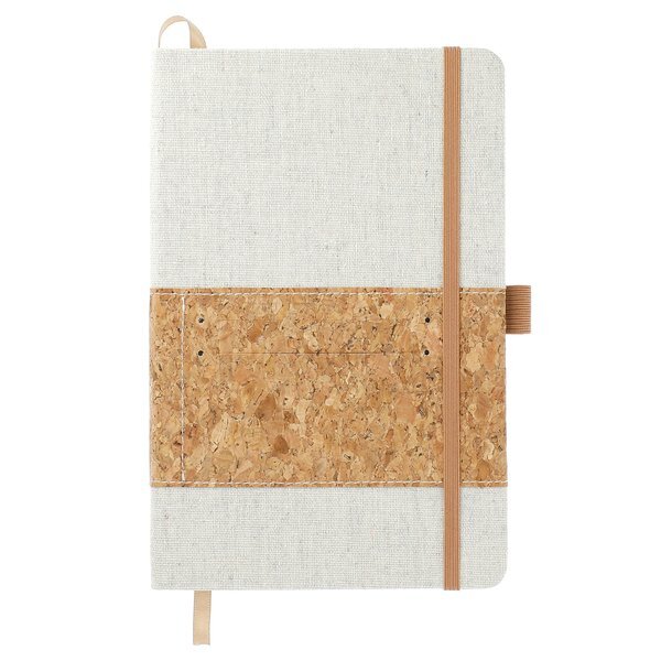 Recycled Cotton and Cork Bound Notebook, 5-1/2" x 8-1/2"