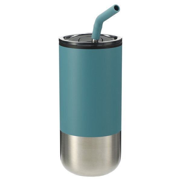 Lagom Travel Tumbler w/ Stainless Steel Straw, 16 oz.
