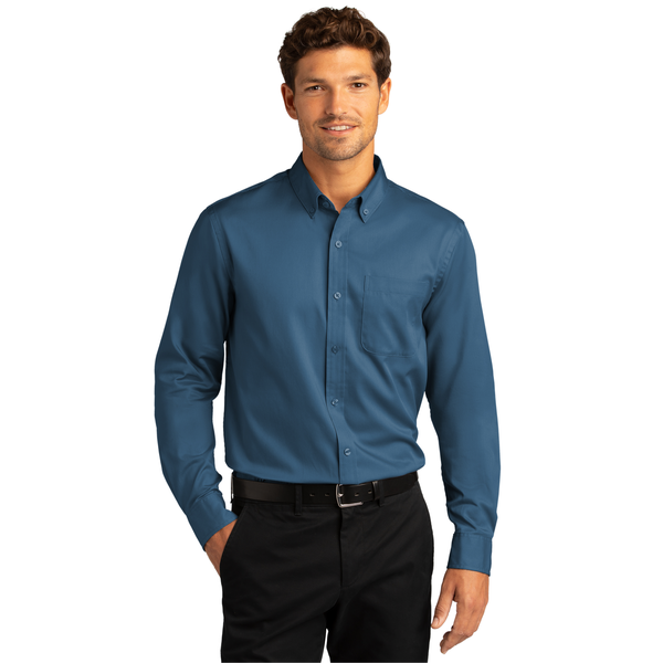 Port Authority® Long Sleeve SuperPro™ React™ Twill Men's Shirt