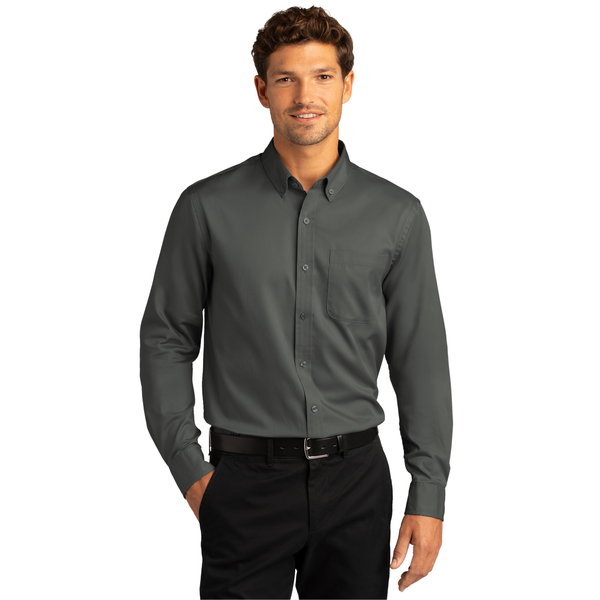 Port Authority® Long Sleeve SuperPro™ React™ Twill Men's Shirt