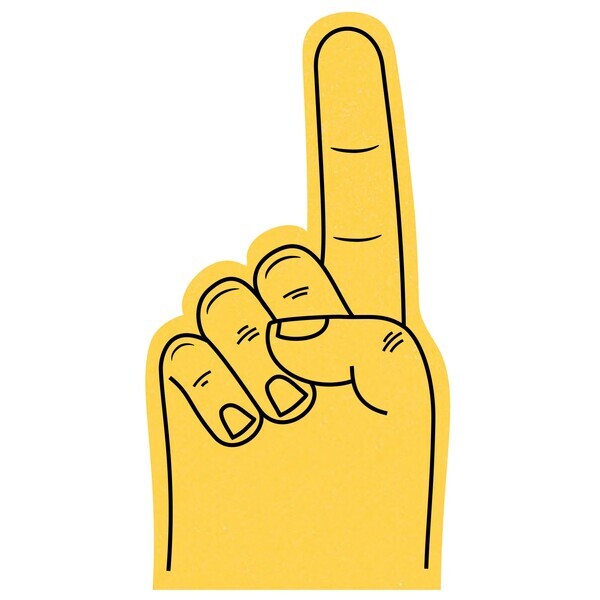 Foam Finger #1 Hand Mitt, 12"