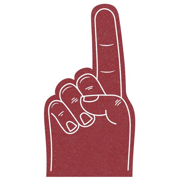 Foam Finger #1 Hand Mitt, 12"