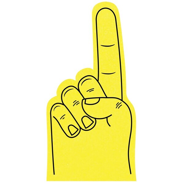 Foam Finger #1 Hand Mitt, 14"