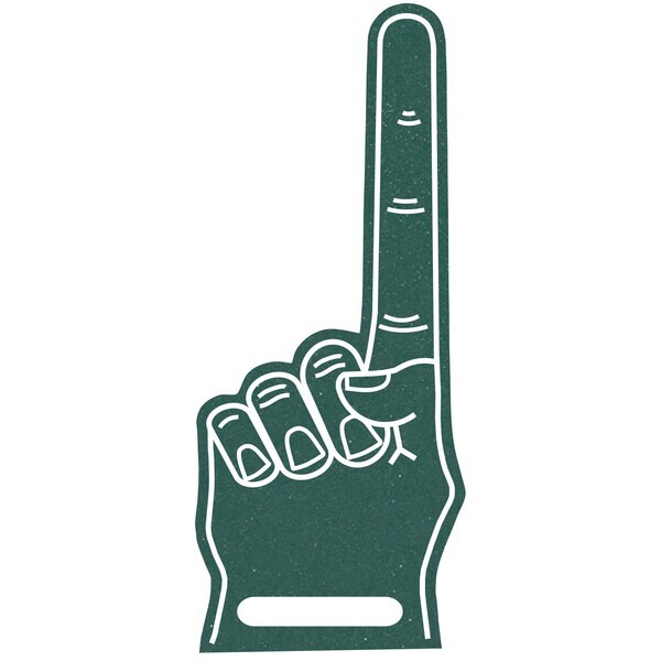 Foam Finger #1 Hand w/ Handle, 17"