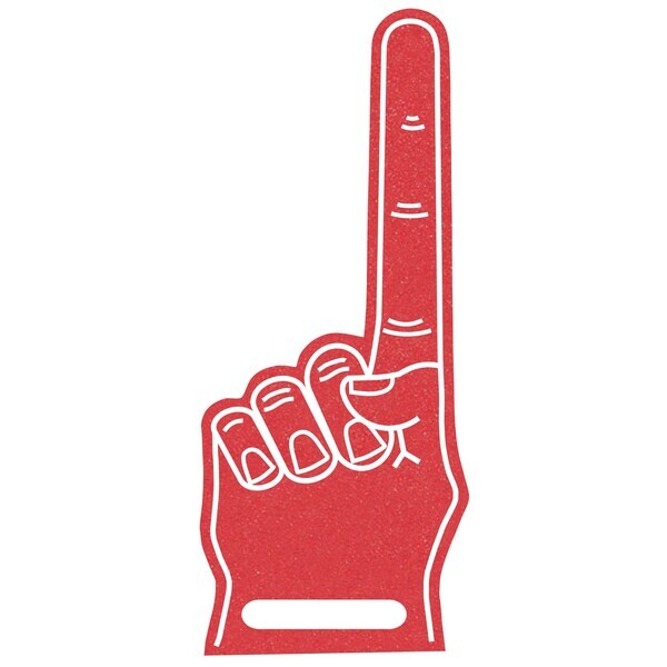 Foam Finger #1 Hand w/ Handle, 17"