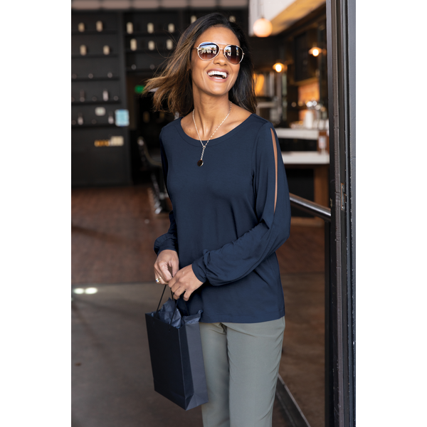 Port Authority® Luxe Knit Jewel Neck Ladies' Top